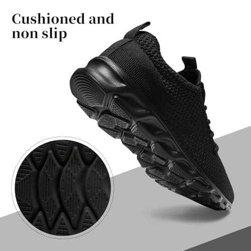 Womens Trainers Running Shoes Ladies Walking Slip on Shoe Black Size 4 — view 6