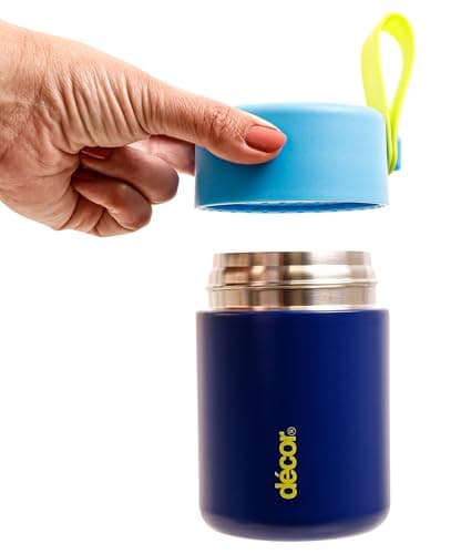 Décor 350ml Kids Insulated Food Flask - Double Wall Stainless Steel Container with Wide Opening, Airtight Leakproof Lid, 4h Hot / 9h Cold - Blue — view 4