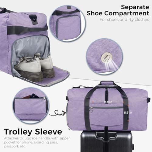 Fmeida 65L Foldable Travel Duffle Bag Waterproof Holdall Luggage Bags — view 5