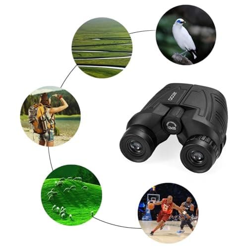 occer 12x25 Compact Binoculars with Low Light Night Vision, Large Eyepiece Waterproof Binocular for Adults & Kids,High Power Easy Focus Binoculars for Bird Watching,Outdoor Hunting,Travel,Sightseeing — view 6