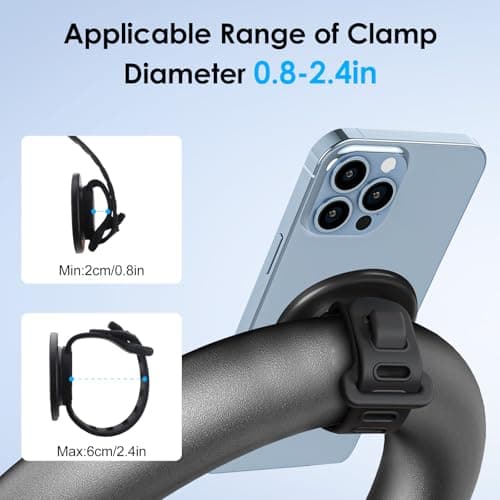 EEEKit Magnetic Gym Phone Holder: Indoor Bike Handlebar Holder Phone Mount — view 2