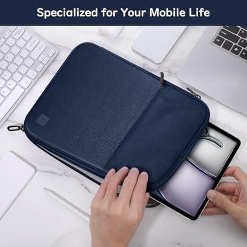 Dadanism 13 Inch Tablet Sleeve Padded Carrying Case, Dark Blue — view 6