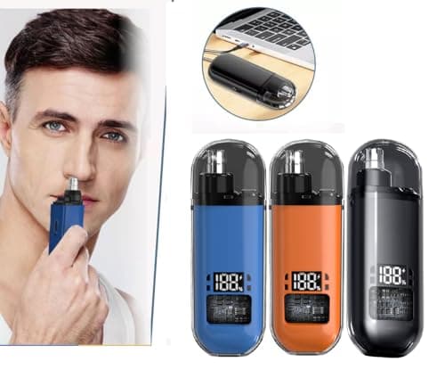 Compact Smart Portable Sleek & Professional Mini Hair Trimmer with Digital Battery LED Display Ultra-Quiet Motor Lightweight & Rechargeable with USB Type C- Precision Grooming Tool — view 3