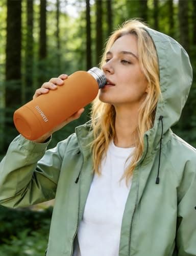 Stainless Steel Water Bottle Double Wall, Insulated Metal Water Bottle with Clip, 350ml/500ml/750ml/1L, BPA Free, 24hrs Cold & 12hrs Hot, Suitable for Sports, Camping, Hiking, Cycling, Gym, Travel — view 2