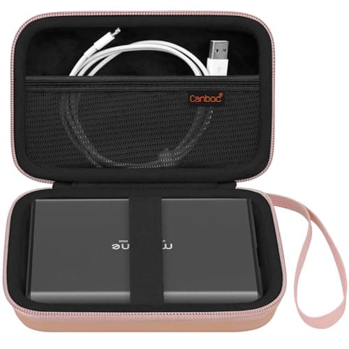 Canboc Hard Case Compatible with Solis 5G WiFi Mobile Hotspot, Travel Router Bag, Mesh Pocket fit Charger Cable and Other Accessories, Rose Gold+Black (Case Only)