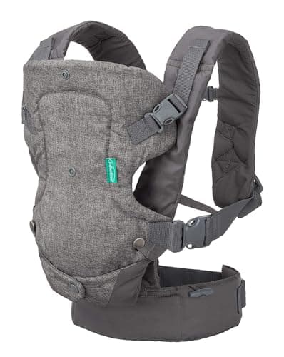 Infantino Flip Advanced 4-in-1 Baby Carrier - Ergonomic, Convertible, Face-in and Face-Out Front and Back Baby Carrier for Newborn to Toddler 3,6-14,5kg, Grey with Bib — view 4