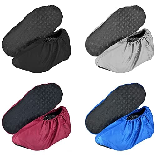 MELTU 1 Pair Reusable Shoe Covers, Non-Slip Washable Overshoes, Waterproof Boot Covers, Dustproof Overshoes for Household (Red) — view 2