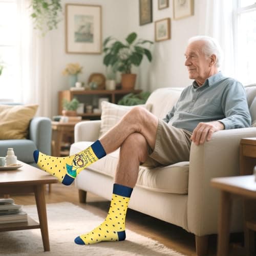 Cool Grandpa Socks for Men Grandad - Funny Novelty Happy Fathers Day Birthday Gifts for Mens Gramps Grandfather - Fun Silly Funky Personalised Valentines Christmas Socks Gift Ideas Stocking Fillers — view 6