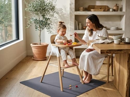 Splash Mat for Under High Chair, Waterproof Washable Highchair Splat Mat — view 6
