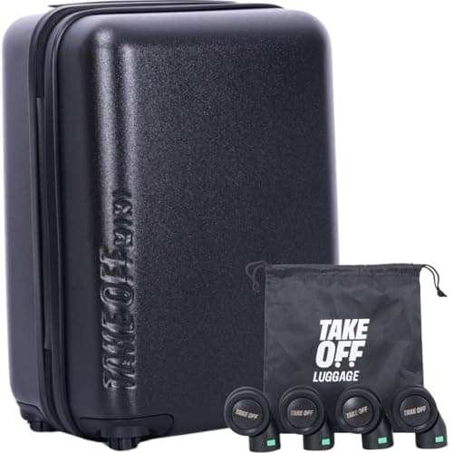 TAKE Off Luggage Personal Item MINI – 40x30x20cm Underseat Suitcase with Removable Wheels – TSA Lock, Hardshell Lightweight Bag – Fits Tight Airline Rules – Compact Travel Luggage