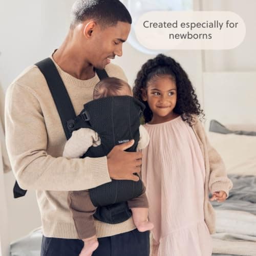 BabyBjörn Baby Carrier Mini, 3D Mesh, Black, Infant Carrier for Newborns (0-12 Months), Soft, Ergonomic and Easy to Use — view 6