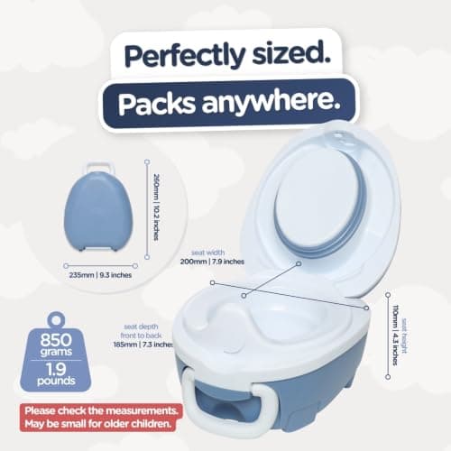 My Carry Potty - Travel Potty, Award-Winning Portable Toddler Toilet Seat for Kids to Take Everywhere (Blue Pastel) — view 2