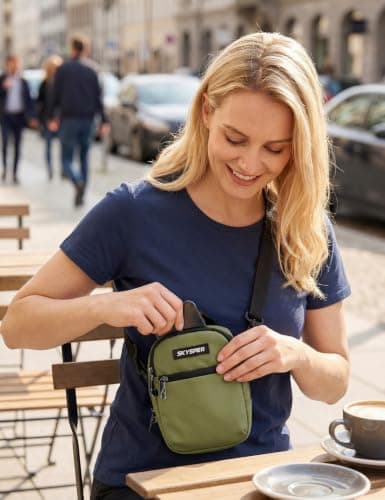 SKYSPER Small Anti Theft Crossbody Sling Bag RFID Cross Body Bag Travel Shoulder Daypack(Armygreen) — view 2