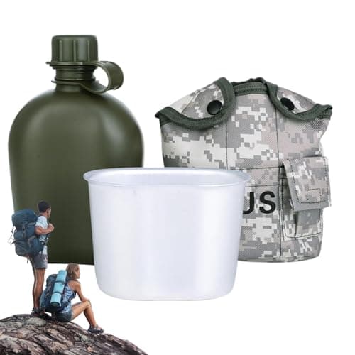 Portable Water Canteen Lightweight Drop-Resistant Aluminum Cup, Cover