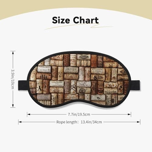 Wine Cork Print Sleep Mask,Eye Mask,Breathable Sleeping Mask for Travel,Camping,Shift Work — view 4