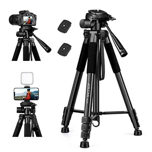 JOILCAN Aluminium Camera Tripod, 65inch Compact Travel Tripod for DSLR