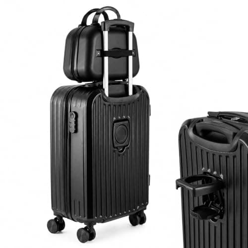 evergoods Cabin Suitcase 20 Inch ABS Trolley with Vanity Case Spinner
