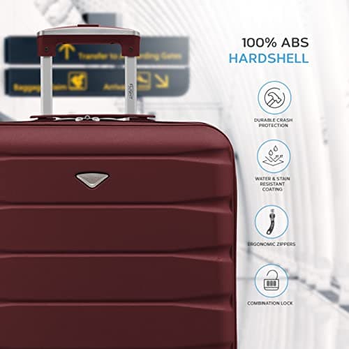 Flight Knight 56x45x25 EasyJet Cabin Bag, Jet2, British Airways Suitcase - Lightweight Small Durable 4-Wheel Cabin Case, Maximum Carry-On Size, ABS Hard Shell, 10kg Hand Luggage Bag- 56 x 45 x 25 — view 4