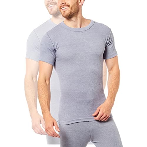 Heatwave® Pack of 2 Men's Thermal T Shirt, Warm Underwear Baselayer, S M L XL XXL Thermals (Grey, M) — view 2
