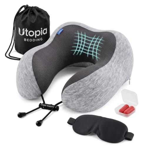 Utopia Bedding Travel Neck Pillow – Soft Support for Travel, Plane & Car