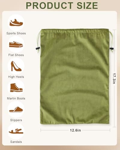 Julai Travel Shoe Bags, Velvet Drawstring Shoe Bags — view 3
