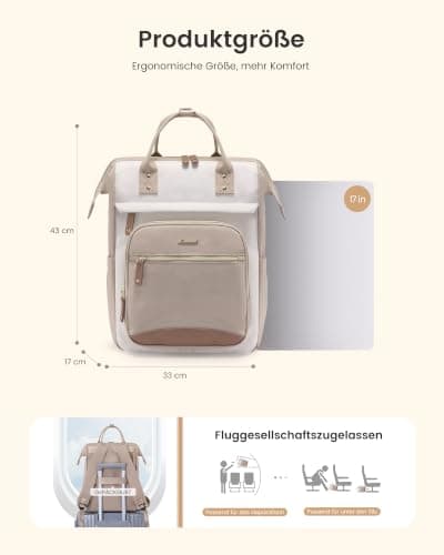 LOVEVOOK Laptop Backpack Womens 17.3 Inch Rucksack School Bag for Ladies — view 5