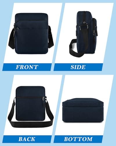BROTOU Large Unisex Crossbody Shoulder Bag, Waterproof Chest Bag with Wide Adjustable Strap, Casual Chest Sling Bag, Travel Hiking Daypack (Blue) — view 6