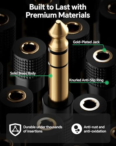 VCELINK 6.35mm Male to 3.5mm Female Headphone Jack Adapter, 1 Pack — view 4