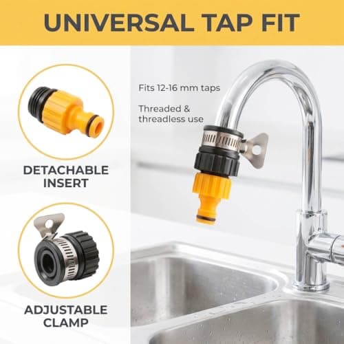 Universal Water Tap Hose Connector Adapter, 12-16mm Adjustable Leak-Proof Quick Connect Fitting for Garden Hose, Tool-Free Installation for Car Washing, Gardening, Outdoor Use — view 5