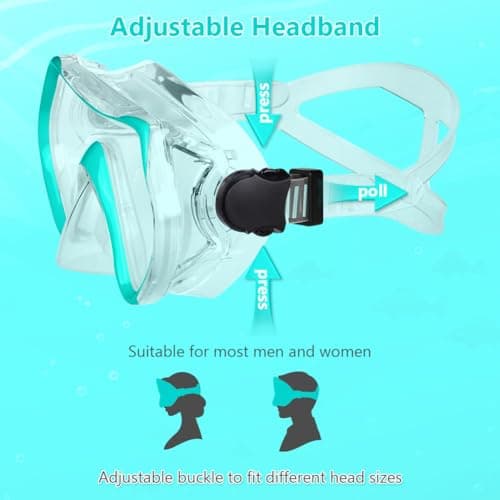 AOOSA Snorkel Mask, Men Women Tempered Glass Diving Mask — view 5