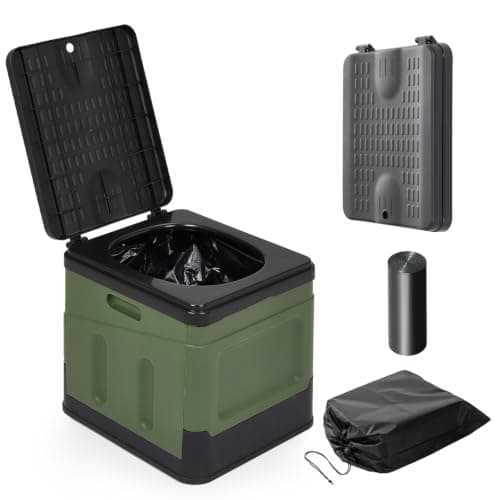 Warmiehomy Portable Camping Toilets for Adults, with Toilet Bags, Green