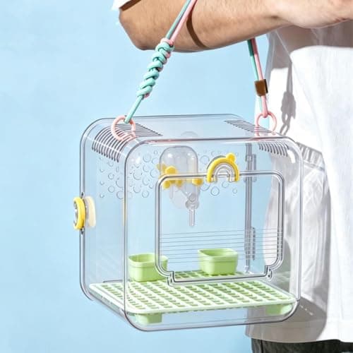 Small Bird Carrier Travel Cage Portable Acrylic Bird Carrier with Handle — view 4