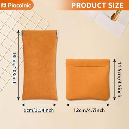 8Pcs Pocket Cosmetic Bag, 2 Size Small Makeup Bag for Purse, Squeeze Top Self-Closing Travel Mini Makeup Pouch for Women, Portable PVC Leather Small Storage Bag for Cosmetics Headphones Jewelry — view 2