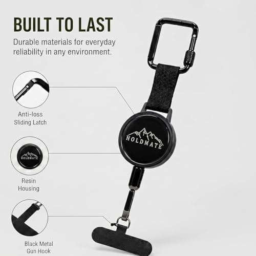 Holdmate Phone Holder Retractable Lanyard with Locking Clip, Anti Theft Phone Strap for Travel, Hiking, Shopping, Commuting and Outdoor Activities — view 5