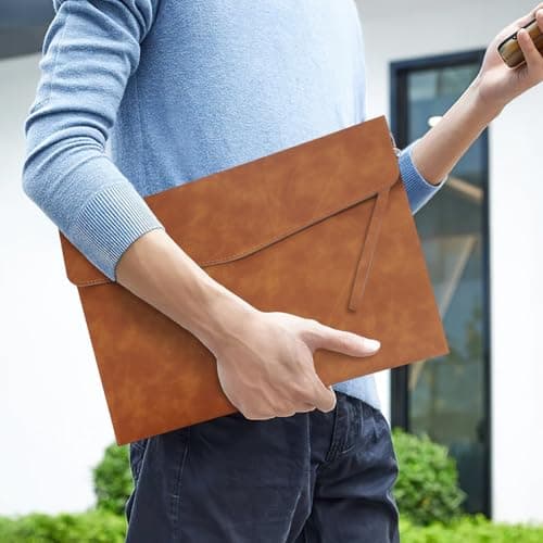 OFFCUP Envelope Documents, A4 Leather File Folder, Portable PU Document Bag — view 6