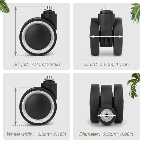 Vivikivi 2 Pcs Suitcase Wheels Replacement 55mm Luggage Wheels, LN-A39 — view 2