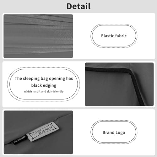 Naturehike Ultralight Sleeping Bag Liner, 390g, Grey, Rectangular, Above 10°C, All Seasons, Zipper Closure, 200 x 80cm, 390g, Perfect for Camping, Hotels, and Outdoor Hikes — view 4