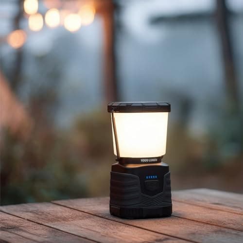 Amazon Basics LED Camping Lantern with 4 Light Modes - 1000 Lumen Portable Outdoor Light with 360° Illumination - Water Resistant Emergency Lantern - Batteries Not Included - Black — view 4