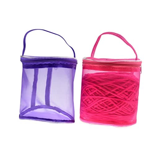 VILLFUL Knitting Yarn Storage Bag Portable Wool Mesh Organizer Tote with Zipper for Travel Sewing Craft Supplies 5.5X5.1X5.1 Inch — view 4