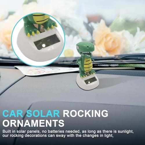Solar Powered Car Dash Toys Cute Tropical Hawaiian Dance Girl Flower Beach — view 2