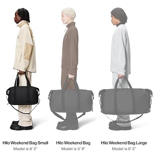 RAINS Hilo Weekend Bag Small - Waterproof Travel Duffle Bag, Black, One Size — view 6