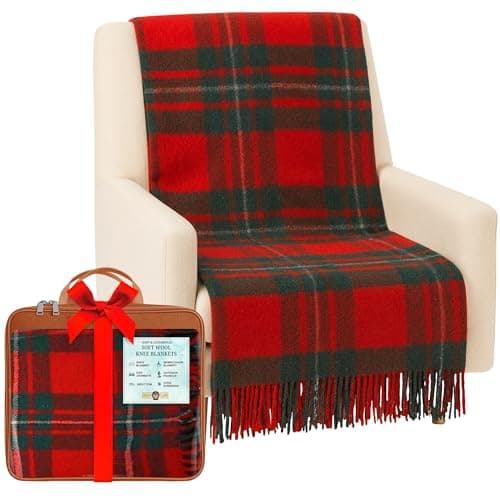 BRAW CLANS TARTANS Soft Wool Tartan knee blanket lap throw - lap blanket for sofa with Fringed Edges - Compact Travel essentials & Car seat throw - Macgregor plaid