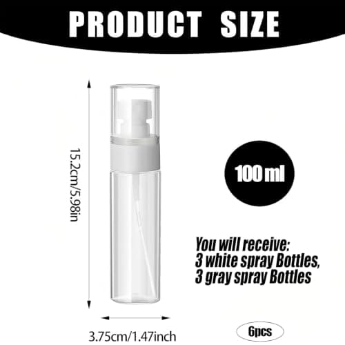 aieieii 6 Pcs 100ml Spray Bottles, Small Spray Bottles 100ml — view 2
