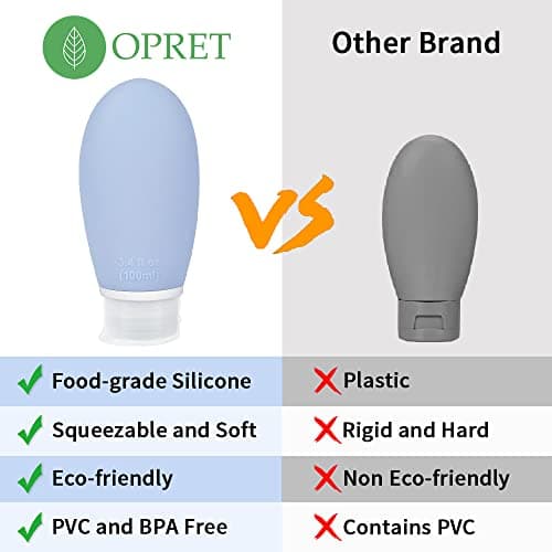Opret 100ml Silicone Travel Bottle for Toiletries, 3 Pack Leak Proof — view 6