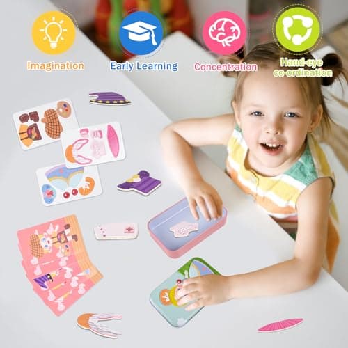 ASTARON Magnetic Puzzle for Toddlers, 26 pcs Puzzles Portable Travel Toys for Kids, Plane Car Activities Educational Learning Toy Birthday Gifts for Girls — view 5