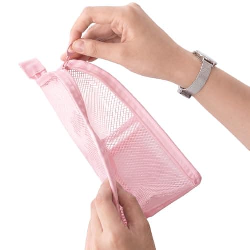 Travel Toiletry Bag Freestanding Large Capacity Waterproof Makeup (Pink) — view 4