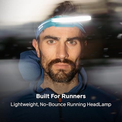 Biolite Headlamp Dash 450 Ultimate Rechargeable Head Light For Runners No Bounce Fit High Performance Illumination Balanced Rear Red Light 3D Slim Fit 78g USBC 450 Lmns IPX4 1000Mah Battery Ocean Teal — view 2