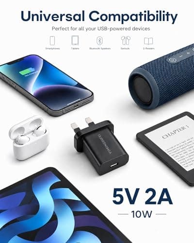 YIMINGOUFEI 5V 2A 10W UK Charger, USB-A Port, 100-240V, Black — view 5
