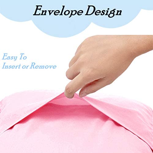 Baby Toddler Pillowcase Cot Bed Pillow Cover Set 40 x 60cm, Organic Cotton Kid Pillow Cases 2 Pack, Small Soft Infant Travel Pillowcases Pair with Envelope Closure for Girl Bedding,Crib Mattress — view 6