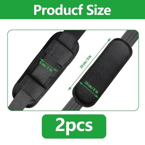 ANBOO 2 Pack Shoulder Strap Pads for Bags - Black Removable Non-Slip Cushion Pads (7.5x22cm) for Backpacks, Luggage, Guitar Straps - Pressure Relief & Comfort — view 2